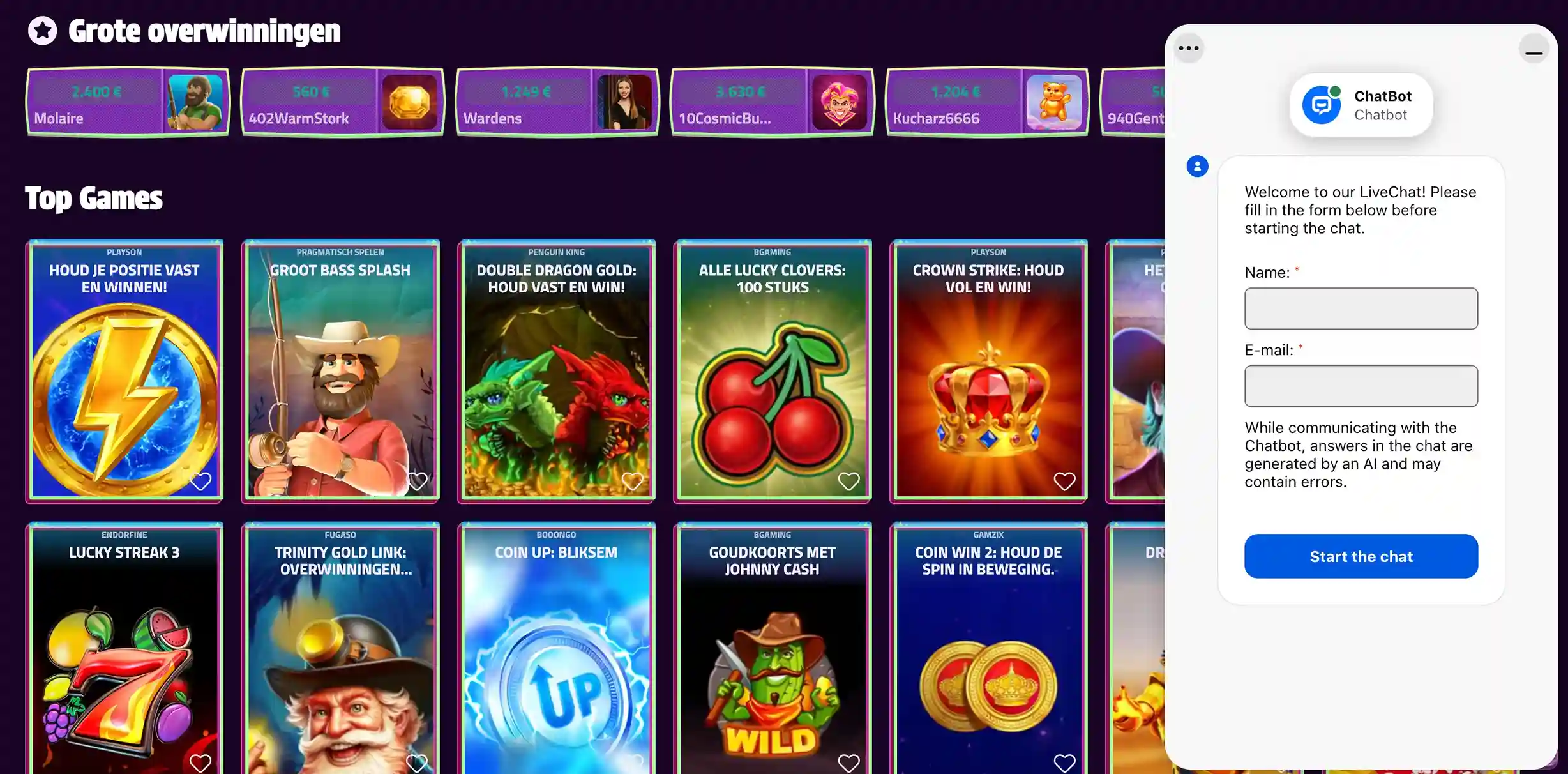Retrozino Casino klantenservice en live chat ondersteuning voor spelers