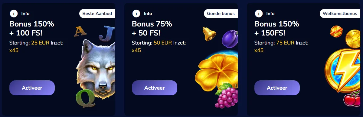 Welkomstbonus Slotseater casino – claim je casino bonus en gratis spins